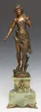Auguste Moreau, Standing Woman, Patinated metal sculpture