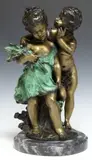 Auguste Moreau, Secret, Patinated bronze sculpture