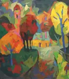R. Maisej, Zamkavaya Street in Grodno, oil on stretched canvas