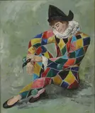 Nabor, L'arlequin Poet, oil on canvas