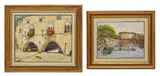 Guido Hanset, Guido Hanset (Italian, watercolor paintings on board