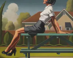Picnic by R. Kenton Nelson, oil on canvas, offered Oct 2023