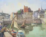 Francisco Baro, Pecheurs a Honfleur, oil on canvas