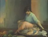 Luis Coranzos, Madrecita, oil on canvas