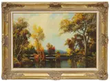 Aubrey Dale Greer, Autumn Landscape with Lake