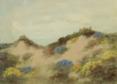Northern California Sand Dunes and Wildflowers by Charles Dorman Robinson, oil on canvas, offered Oct 2023