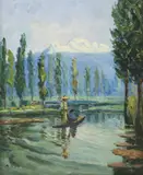 Reynaldo Maya, Chinampas, oil on canvas