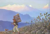 Salvador Tarazona, Man Carrying Chickens, oil on canvas
