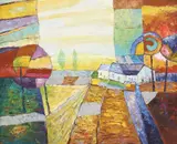 Rossini, Orange Landscape, oil on canvas