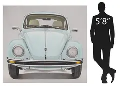 Volkswagen Beetle with Wolfsburg Crest Hood Emblem by Billy Monsalve Duffo, oil painting on stretched canvas, offered Oct 2023