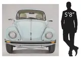 Billy Monsalve Duffo, Volkswagen Beetle with Wolfsburg Crest Hood Emblem, oil painting on stretched canvas