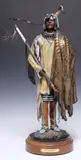 Michael Westergard, The Medicine Pipe, Patinated and cold painted bronze sculpture