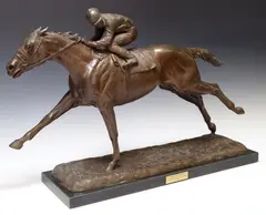 Jim Reno, Thirty-One Lengths: Secretariat at Belmont, Patinated bronze sculpture