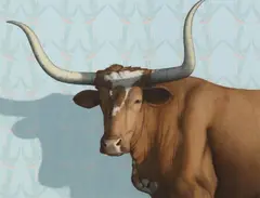 Tom Palmore, Bevo with Birds, lithograph on paper