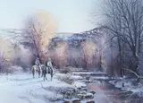 Kirk Randle, Headin' Home, watercolor painting on paper