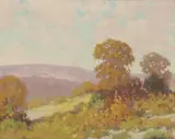 M.W. Leader, Hill Country Landscape, oil on canvas painting laid on board