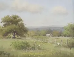 C.P. Montague, Hill Country Landscape, oil on canvas