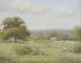 C.P. Montague, Hill Country Landscape, oil on canvas