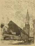 Joseph Pennell, Broad St. Station, lithograph on paper