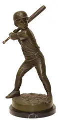 Jim Davidson, Young Baseball Player, Patinated bronze sculpture
