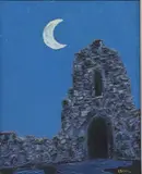 Auro Pastore, Rising Crescent Moon, oil on canvas