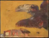 Luis Eades, Dark Bird Over Fiskville, oil on canvas