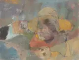 Luis Eades, Ventriloquist in Yellow Hat, oil on canvas