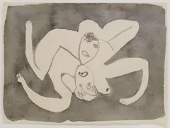 Earl Staley, Lovers (1), ink painting on paper