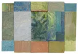 Priscilla Robinson, Gauguin's Garden, Mixed media painting mounted on board