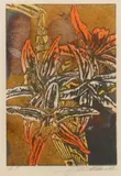 Akira Kurosaki, Daffodils, woodcut on paper