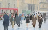 Dan Wingren, Street Scene, oil on canvas