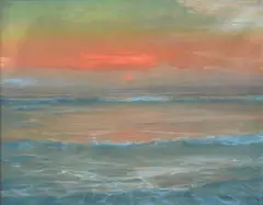 Svend Rasmussen Svendsen, Marine Sunset, oil on canvas