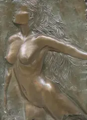 Bill Mack, Spirit, bonded bronze bas relief wall sculpture