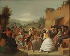 Fernando Garrido, Flamenco Dancers with Castanets, oil on canvas