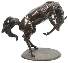 A.J. Rock, Bucking Horse, Large Western patinated bronze sculpture
