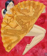 Andrey Simakov, Fan Dance, oil on canvas