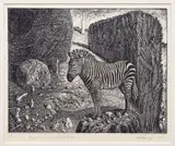 Kelly Fearing, The Zebra's Secret Place in Passage, intaglio etching on paper