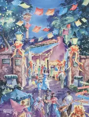 La Entrada Historica by Janet Campbell, 1997, poster print on paper, sold Aug 2023