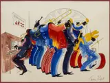 T. Taltavull, Preservation Hall, watercolor painting on paper