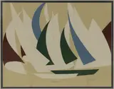 Andreas Barth, Sailboats, serigraph (silkscreen) on paper