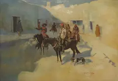 Angelo Silvio Galli, Riders on Horseback, oil on canvas