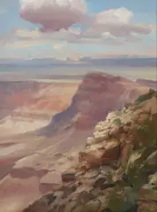 Peter A. Nisbet, Cloud and Palisades, Grand Canyon, oil on board