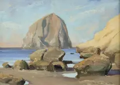 Cape Kiwanda, Morning by Eric Bowman, oil on board, sold Aug 2023