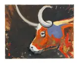 Darin Wood, Bevo, oil on canvas