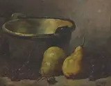 Leroy, Still Life with Brass Jelly Pan and Fruit, oil on canvas