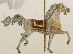 Lois Carlisle, Arabian Carousel Horse, embossed etching on paper
