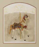 Lois Carlisle, Carousel Rose King Horse, embossed etching on paper
