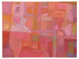 John Kjargaard, Fuschia Abstract, acrylic on stretched canvas