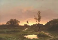 Charles-Antoine Lenglet, Pastoral Landscape, oil on canvas