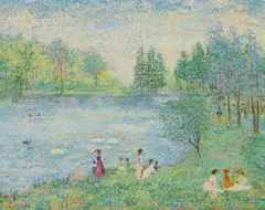 Harry Somers, Le Lac des Cygnes, oil on canvas